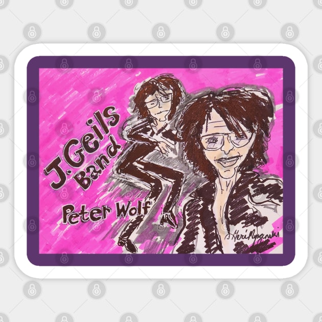 Peter Wolf  The J. Geils Band Sticker by TheArtQueenOfMichigan 